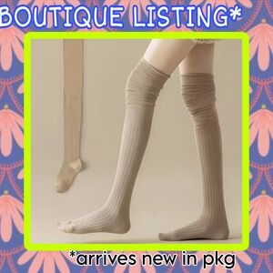 Tan Thigh-High Socks